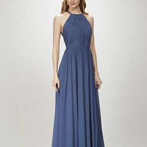 THEIA Allison Bridesmaids Dress - Denim Blue, Long